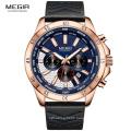 MEGIR 2103 Military Sports Quartz Watches for Men Waterproof Luminous Chronograph Wristwatch Man Rose blue